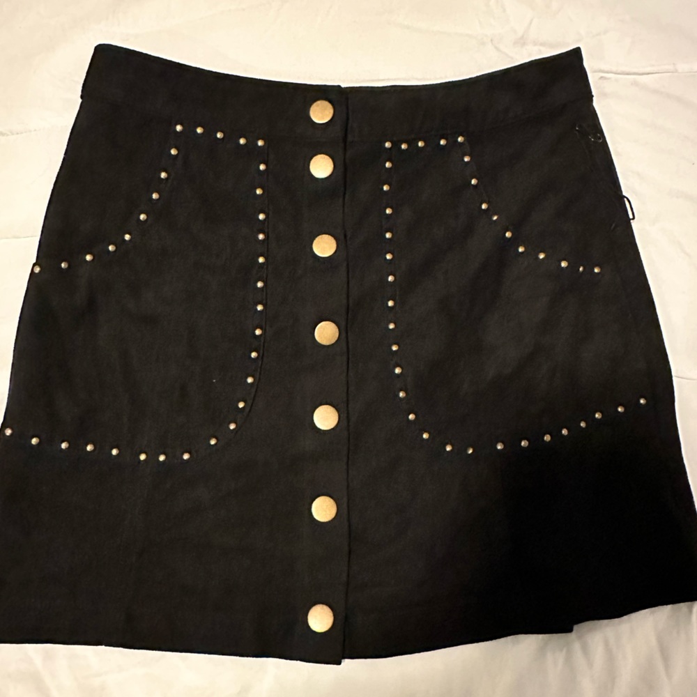 Black Suede Mini Skirt